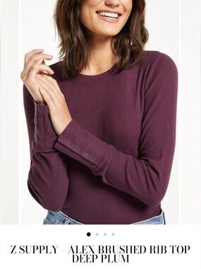 Z SUPPLY alex brushed rib top in deep plum